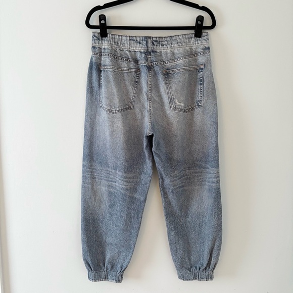 Rag & Bone Miramar Denim-Print Joggers Pants Jeans Distressing Fading Faux Denim - Picture 5 of 7
